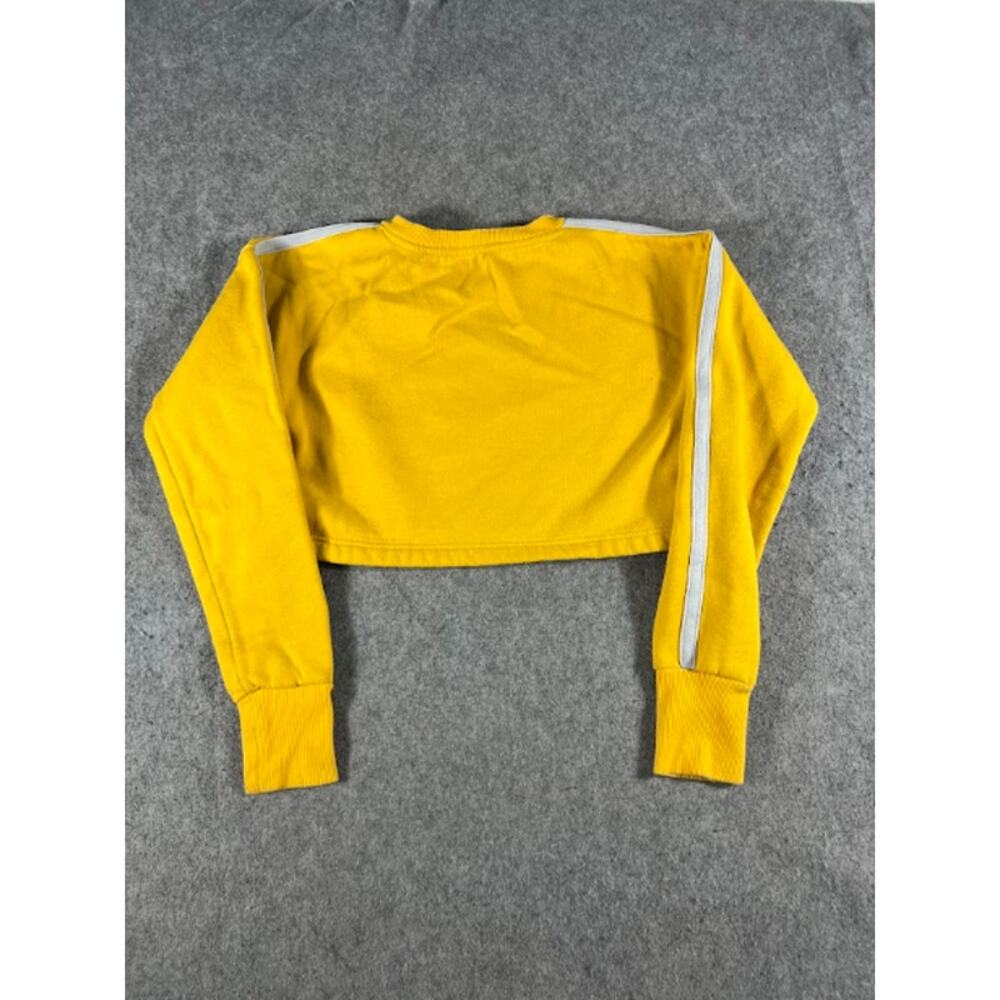 Gymshark Fitness Crop Crewneck Sweatshirt Womens Small Yellow Gym Athleisure - Picture 2 of 11